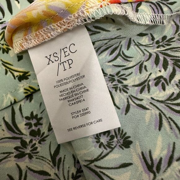 CABI Golden Glow Split Hem Tunic Top Floral Sleeveless Blouse Summer - Picture 7 of 9